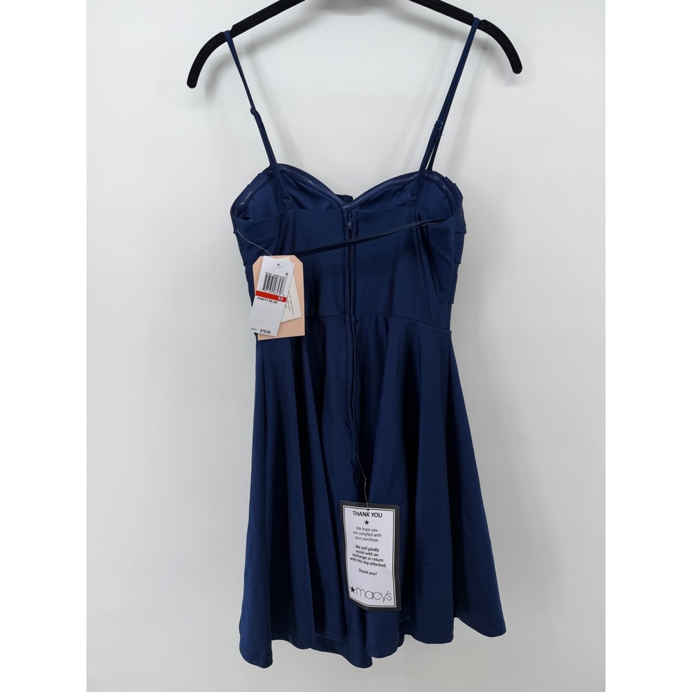 City Studios Admiral Navy Blue Fit and Flare Cocktail Dress XS NWT